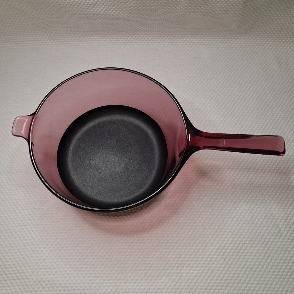 Vintage Corning Visions Cranberry Glass 2.5 Saucepan Pour Spout Non-Stick Teflon